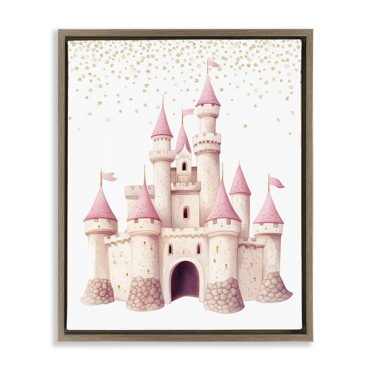 Stupell Industries Princess Dreams Castle Floating Frame, design by Christine Simpson Art